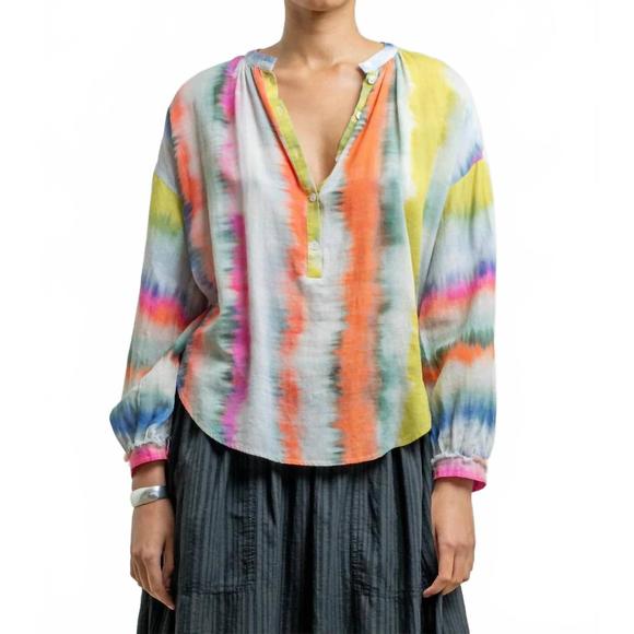 NEW RAQUEL ALLEGRA dee blouse in ikat stripe - Picture 1 of 3